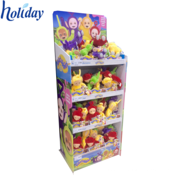 corrugated cardboard floor display rack for toys plush toys display rack stand